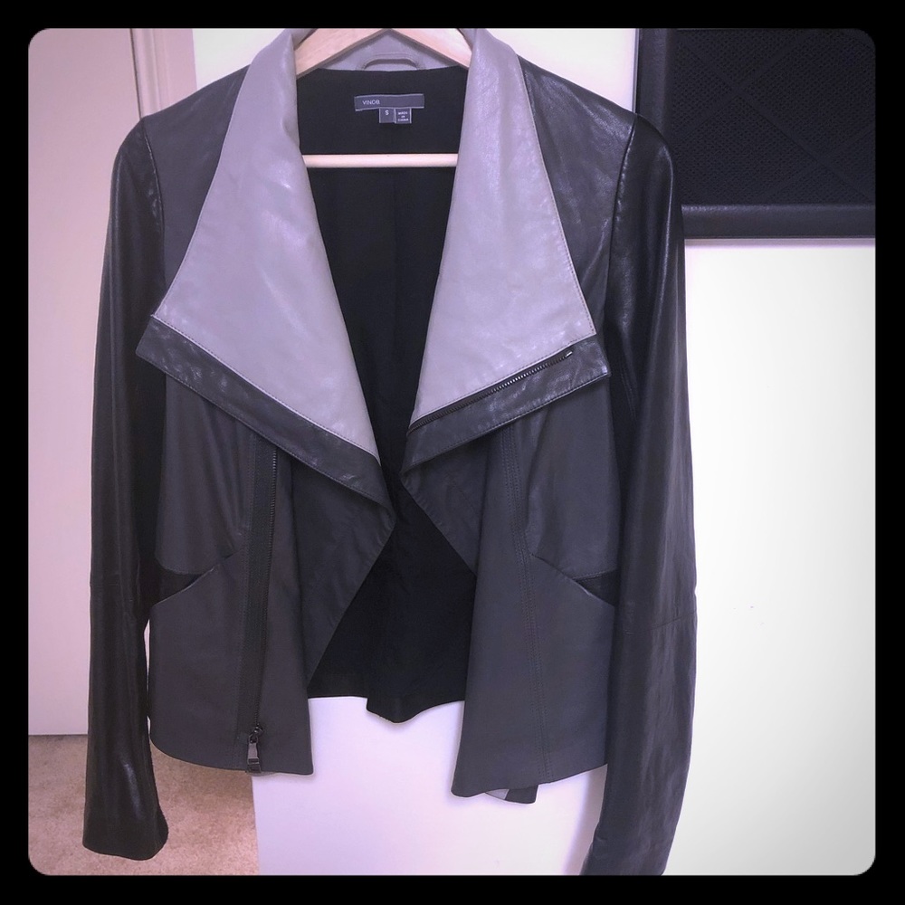 NWOT Vince Colorblock Leather Jacket